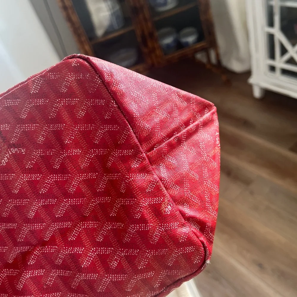 Goyard Large Tote Red Designer Tote Bag - Picture 7 of 16